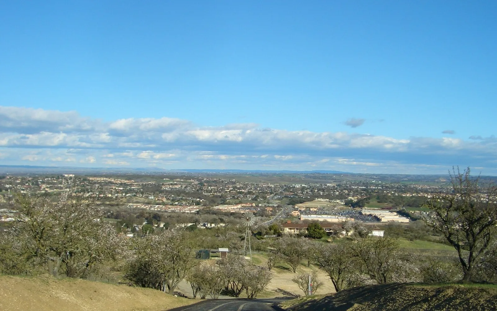 Paso Robles city landscape viewed from a hillside